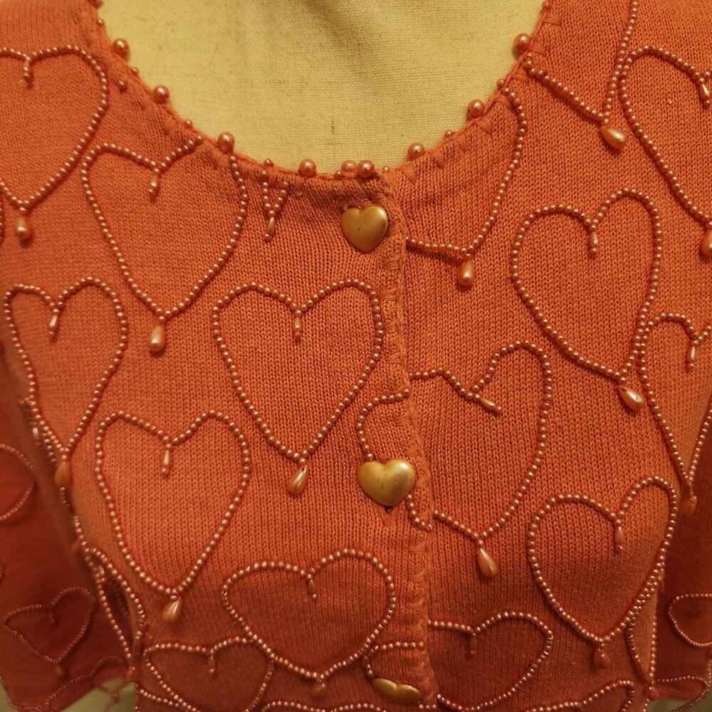 Designer Valentine Sweater- Michael Simon -Pink Hearts - Picture 9 of 9